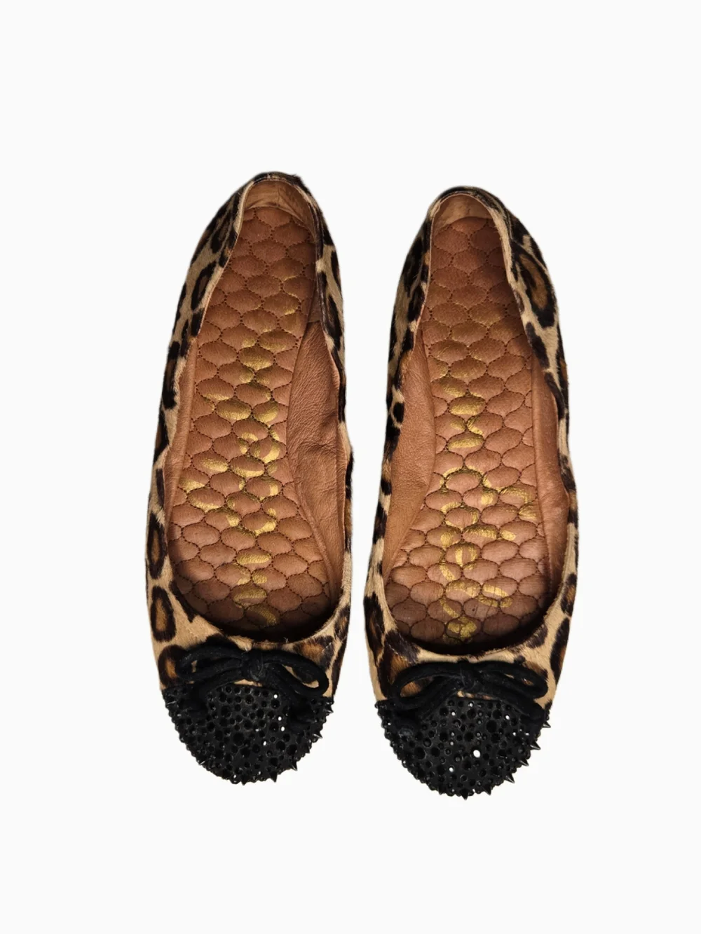 Sam Edleman Leopard Print Ballet Flats with Studded Black Toe 🖤